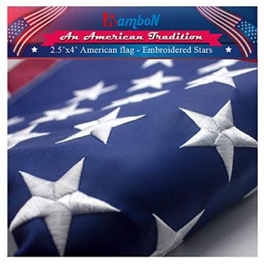 Imagem de Bandeira americana RamboN – proteção UV, estrelas bordadas, listras costuradas.