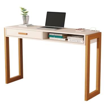 Imagem de Escrivaninha Bancada 6055 1 Gaveta E Tampo Com Entrada Usb Off White