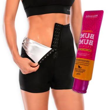 Imagem de Kit Fitness Bermuda Shorts Efeito Sauna Forro Térmico + Gel Creme Redu