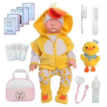 Imagem de Bebe Reborn Boneca Realista De Silicone Patinho Pelúcia - Cegonha Rebo