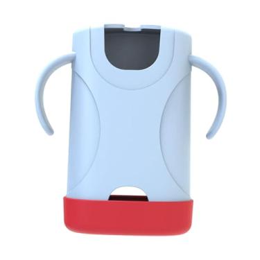 Imagem de Dynwave Suporte para caixa de, bolsa, material de qualidade alimentar, à prova de derramamento, reutilizável, portátil com alças duplas, fácil de segurar, Azul Vermelho