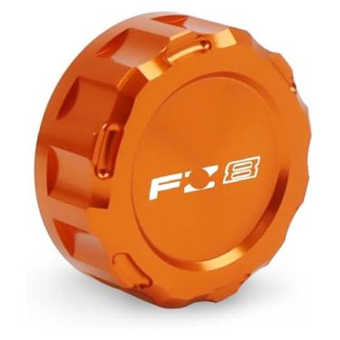 Imagem de Tampa universal do reservatório mestre do cilindro do fluido de freio traseiro CNC acessórios de motocicleta compatíveis com Y&AMAHA Fa&zer FZ8 FZ 8 todos os anos (laranja)