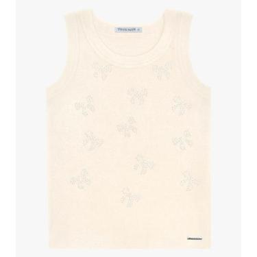 Imagem de Regata Básica Infantil Feminina Trick Nick Bege, 8, Bege