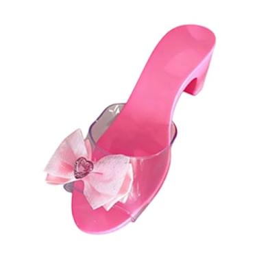 Imagem de Dynwave Sandálias de gelatina, sapatos de princesa, cosplay, enfeites, chinelos para meninas, sapatos de salto infantil para lembrancinhas de festa, natal,