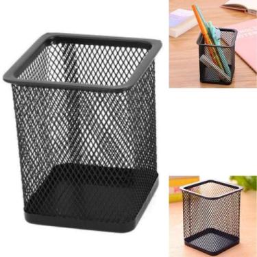 Imagem de Porta Caneta, Lápis, Aramado, Quadrado, Preto, 10x8cm, Kit 5 Unids - G