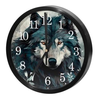 Imagem de LILINWAN Relógio de parede 24 cm sem tique-taque silencioso operado por bateria relógio de parede redondo moderno estilo simples decoração relógio para escritório/escola/quarto/sala de estar