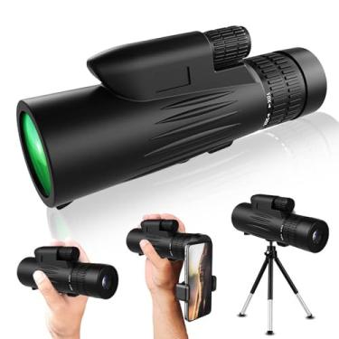 Imagem de Telescópio monocular de zoom 10-30x42 para smartphone - Monóculos HD para adultos de alta potência com suporte de telefone tripé, telescópios portáteis com visão clara de baixa luz para observação de