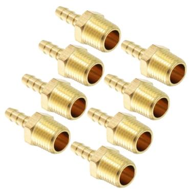 Imagem de Kozelo Pacote com 8 acessórios de mangueira de latão Farpas de mangueira de 5/40.6 cm para conexões macho NPT de 3/20.3 cm para máquinas domésticas, banheiras de massagem e sistemas de irrigação