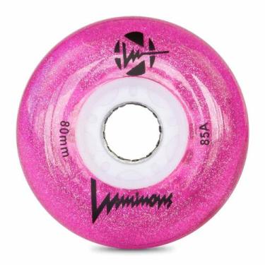 Imagem de Rodas LED Luminous Glitter Pink 72/76/80mm - (Unidade), Pink, 76mm