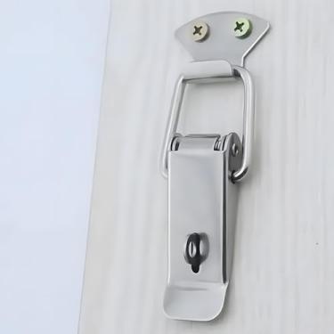 Imagem de 2 peças de aço inoxidável com fivela de mola gavetas armários fechaduras de guarda-roupa ferramentas de segurança para escritório doméstico tamanho pequeno 6 * 2,5 cm