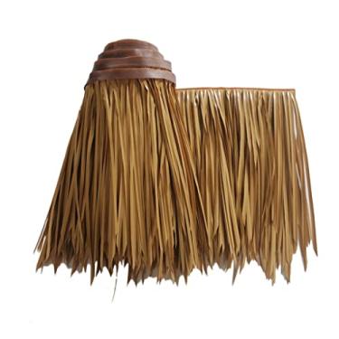 Imagem de Rolo de telhas de palha sintética de palmeira, retardador de chamas Tiki Bar Huts Painéis de telhado de palha capa de guarda-chuva jardim decoração de bar tropical 50 x 100 cm (amarelo d, 0,5 x 8 m