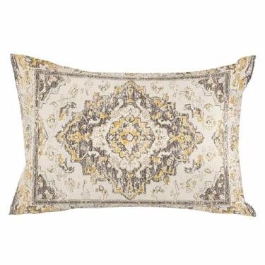 Imagem de SDAIFCAING Capa de almofada abstrata, boêmia, vintage, arte, textura, fazenda, decorativa, fronha, macia, para sofá, cama, banco, sala de estar, quarto, decoração - 51 x 66 cm