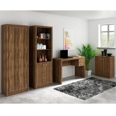 Imagem de Conjunto Escritorio Completo 4 Peças Cj6 Nogal Nogal - TECNO MOBILI