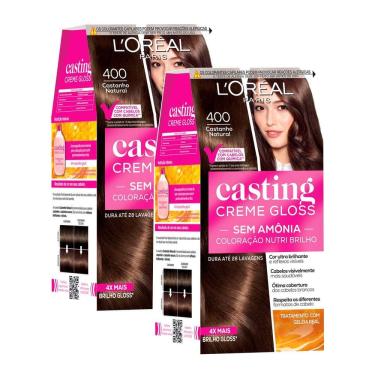 Imagem de Kit 2 Tintura Casting Creme Gloss L`oréal Paris 400 Castanho Natural