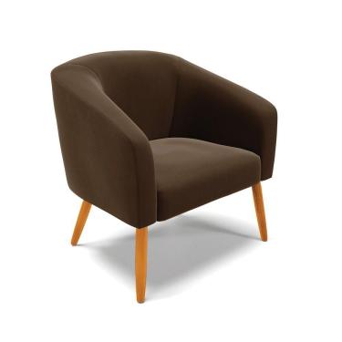 Imagem de Cadeira Sala De Jantar Pé Palito Castanho Stella Suede Cor Marrom