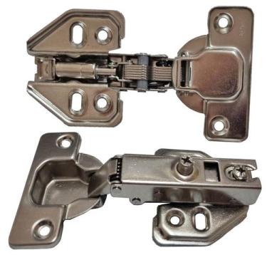 Imagem de 2pçs Dobradiças Reta Caneco Porta Armário Móveis 35mm madeira marcenar