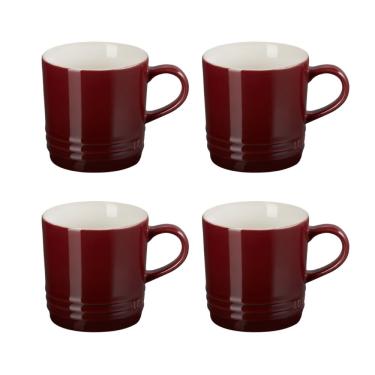Imagem de KIT LE CREUSET 4 CANECAS EM CERAMICA 200ML VERMELHO RHONE