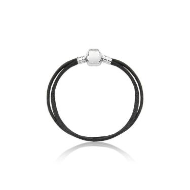 Imagem de Pulseira Infantil Cord Black Com Revestimento Metálico