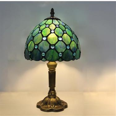 Imagem de Luminária de mesa vintage americana com LED, personalizada e criativa, para sala de estar, escritório, quarto infantil, casa de campo ou hotel, com vidro colorido (Estilo 44)