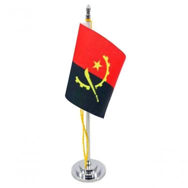 Imagem de Mini Bandeira De Mesa Angola 15 Cm Poliéster