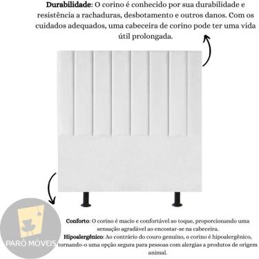 Imagem de Cabeceira Cama De Casal King Siza Box 195 Cm Karla Corino Cor:branco