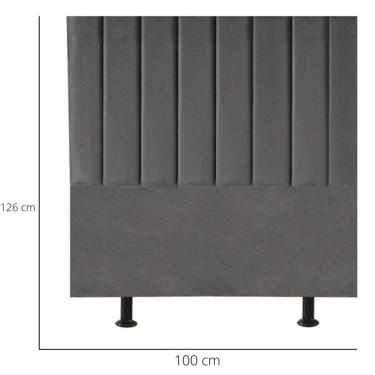Imagem de Cabeceira De Cama Solteiro Box 100 Cm Karla Carla Corino Cor:cinza