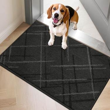 Imagem de COSY HOMEER Tapete de porta frontal discreto antiderrapante para entrada, tapete de entrada lavável para caçador de sujeira absorvente, capachos de poliéster resistente para patas enlameadas (91 x 61