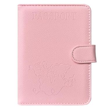 Imagem de ACdream Combo porta-cartões de passaporte e vacina, capa com compartimento para cartão de vacinação CDC, protetor organizador de documentos de viagem de couro, com bloqueio RFID, para mulheres e