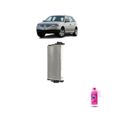 Imagem de Kit Radiador VW Gol 1000 AE 97> Com Ar Condicionado + Aditivo Visconde RV Extra Rosa