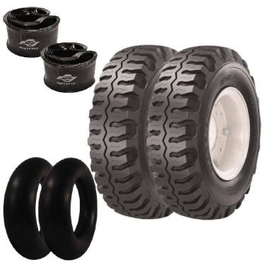 Imagem de Kit 2 Pneu Empilhadeira 600-9 10l Tt Mvi2 Maggion + Camaras + Protetores