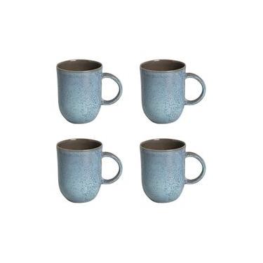 Imagem de Conjunto de Xícaras Grandes Porto Brasil Coup Breeze em Cerâmica Stoneware Azul 330ml - 4 Peças