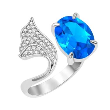 Imagem de Oneress Anel de pedra do mês de nascimento ajustável, joia de zircônia cúbica banhada a platina para mulheres, elegante anel de compromisso empilhável presente para mamãe GF tia YA6117, Healing