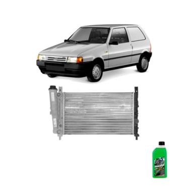 Imagem de Kit Radiador Uno 1.5 87/93 C/S Ar + Aditivo Paraflu Verde Concentrado 1L