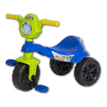 Imagem de Triciclo Infantil com Pedal para Menino, Tema Dinossauro, Azul e Verde
