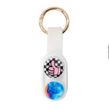 Imagem de Pop Puck Brinquedo Antistress Magnético Fidget Spinner, Silicone e Plástico, Portátil com Chaveiro, 2.9x15.5cm, 30g, Inclui 2 Ímãs