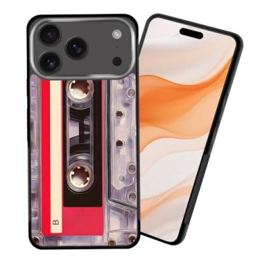 Imagem de CICPLKSE Capa para iPhone 17 Pro Max, capa protetora fina de borracha antiderrapante com absorção de choque para iPhone 17 Pro Max 6,9 polegadas 2025, fita cassete