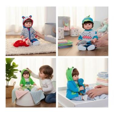 Imagem de Bebê Reborn Menino Boneco Silicone Pode Molhar + Acessórios - Cegonha 