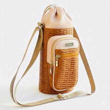 Imagem de Bolsa Térmica (TRANÇADO COM MARFIM) GALANTE para Garrafa de 750 ML em Couro Sintético - Coleção Cores VERÃO 2026