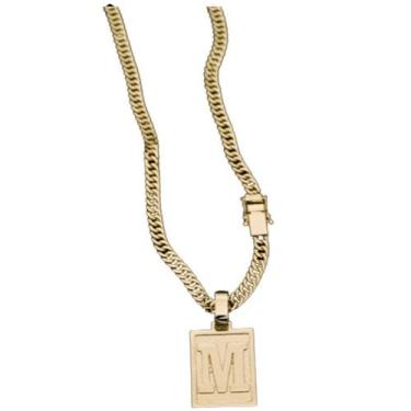 Imagem de colar correntes com inicial da letra M - A.R Variedades MT