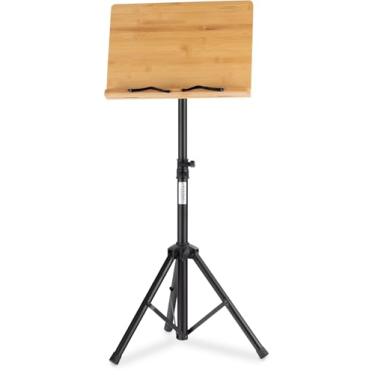 Imagem de Classic Cantabile OSW-125 mesa mesa de bambu - tamanho da área de bandeja: 38,7 cm x 26,3 cm - suporte para livro de cozinha, suporte de leitura para um livro, smartphone, tablet - ângulo de