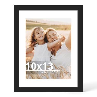 Imagem de Hongkee Porta-retrato de 25 x 30 cm com vidro, diploma de exibição 21 x 28 cm com tapete ou 25 x 33 sem tapete - parede e mesa, molduras de madeira 25 x 33 (preto, 1 pacote)