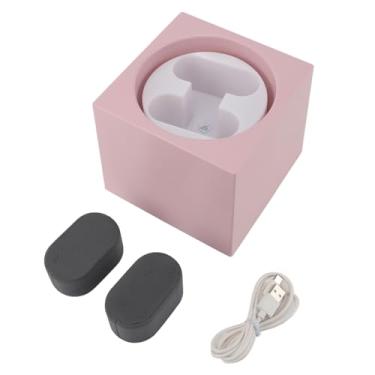 Imagem de Ainoli Duplo Enrolador de Relógio Automático USB Alimentado por Bateria 2 Velocidades Ajustáveis ​​Operação Silenciosa Enrolador de Relógio Inteligente com Luz LED (Rósea)