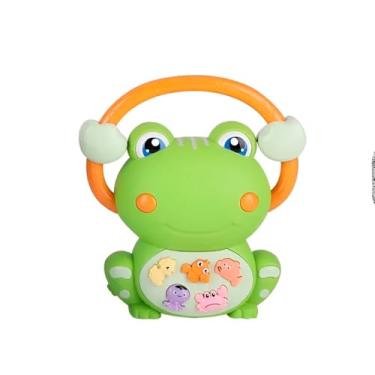 Imagem de Sapinho Musical Interativo, Brinquedo Educativo com Sons de Animais e Melodias, Verde, Plástico, 13,5x12,8x5,5cm, 3 Modos de Função, +18 Meses