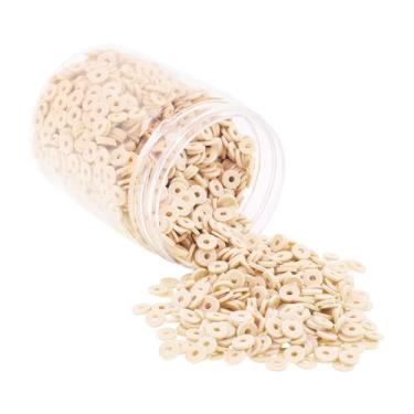 Imagem de Mandala Crafts Kit de contas de argila de polímero champanhe de 6 mm para pulseiras da amizade - 3000 contas de champanhe Heishi contas de disco para fazer joias espaçadores redondos - contas planas