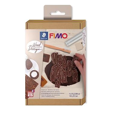 Imagem de STAEDTLER Massa de Modelar Profissional FIMO Soft 4x 25g - Efeito madeira - 8025 HTC1 - Argila Polímera Para Biscuit que Endurece no Forno – Ideal para Artesanato, Miniaturas e Bijuterias