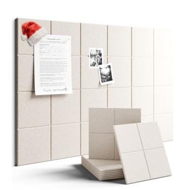 Imagem de Fluxynara Quadro de avisos grande de feltro 91 cm x 61 cm Alternativo para quadro de cortiça - Pacote com 6 com 40 abas adesivas removíveis seguras, quadros de cortiça para paredes, quadro de cortiça