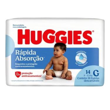 Imagem de Fralda Huggies Rápida Absorção Jumbinho G 14 Unidades