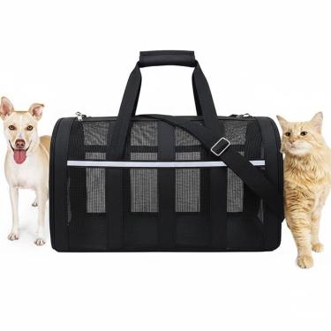 Imagem de Bolsa Transporte Pet Gato Cachorro Animais Bichos Mala Refletiva Passeio Aviao Carro Onibus Caminhada Confortavel