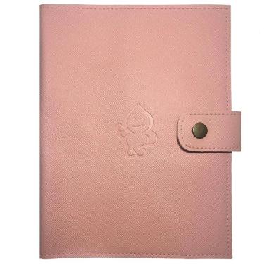 Imagem de Porta Documentos e Carteira de Vacinas Bebê em Couro Sintético Salmão