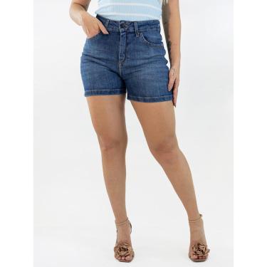 Imagem de Short Feminino Jeans Azul Cintura Alta Elastano Anticorpus-Feminino